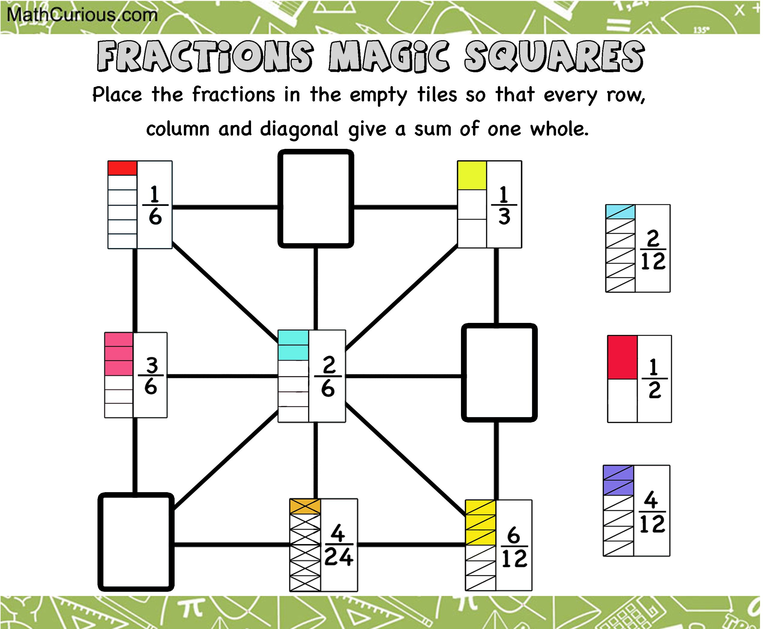 Math Curious Fraction Puzzles 1